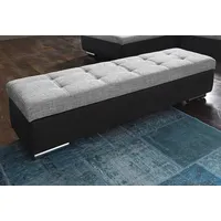 Hocker DOMO COLLECTION "Treviso XXL: B/T/H: 161/60/41 cm" Gr. B/H/T: 161cm x 41cm x 60cm, Microfaser PRIMABELLE-Struktur, schwarz (schwarz/weiß/pepper) Hocker mit Stauraum Polsterhocker Stauraum, auch in Cord, passend zur Serie, moderne Steppung