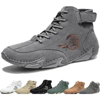 Donubiiu Feelfree Barfußschuhe, Feelfree Barfußschuhe Winter, Bergxperten FeelFree - ergonomische,Wildlederstiefel Barfußschuhe für Herbst und Winter (Grau,45) - 45 EU