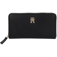 Tommy Hilfiger Damen Geldbörse Logotape mit Reißverschluss, Schwarz (Black), Einheitsgröße