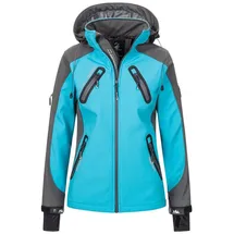 Rock Creek Damen Softshell Jacke Windbreaker Regenjacke Übergangsjacke Softshelljacke Damenjacke Regenmantel Outdoorjacke Kapuze D-441 Türkis XS - XS