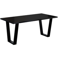 ALTDECOR Esstisch, ideal als Küchentisch oder Wohnzimmertisch, solide Konstruktion aus Möbelplatte - KLYN V - 160x90x75 cm - Schwarz Hochglanz/V