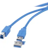 Renkforce USB-Kabel USB 3.2 Gen1 USB-A Stecker, USB-B Stecker 0.50 m Blau vergoldete Steckkontakte RF-4260498