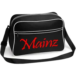 multifanshop Retrotasche - Mainz - Schriftzug - Druck rot - Tasche