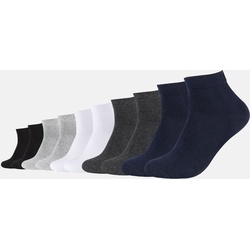 Camano Unisex Socken CA-Soft Organic Cotton Quarter 10er Pack in 43-46 Blau Mix