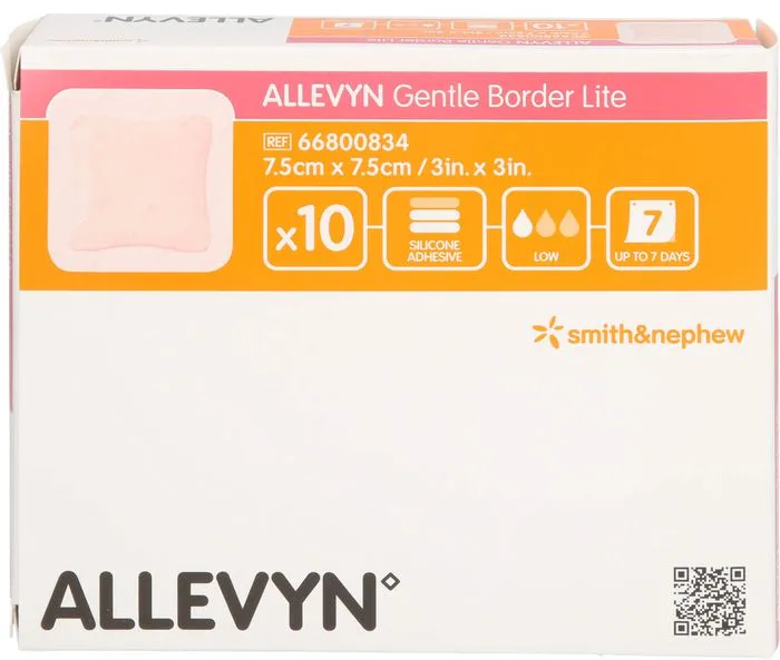 ALLEVYN Gentle Border Lite 7,5x7,5 cm Schaumverb. 10 St.