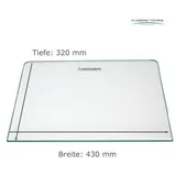 Glaserei Rohrig Einlegeboden Kühlschrank - Klarglas 4 mm (89,96 EUR/qm) - 2 Rundecken - Viele Maße!