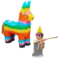 Relaxdays Piñata Lama 41 cm x 56 cm Mehrfarbig