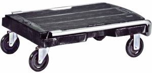 Rubbermaid TRIPLE TROLLEY, ergonomischer Griff, Transportroller für das Schieben oder Ziehen von großen und sperrigen Lasten, Farbe: schwarz