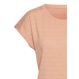 VIVANCE Kurzarmshirt mit dekorativem Häkeleinsatz Orange 32/34