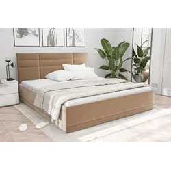 Polsterbett "Prag", beige, B:180cm L:210cm, Bezug 100% Polyester, Polsterung: Polsterwatte, Material Gestell: gepolsterter Holzwerkstoff, WESTFALIA SCHLAFKOMFORT, Betten, 3 Matraztenarten wählbar, mit und ohne Bettkasten
