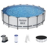 BESTWAY Steel Pro Max Frame Pool Set 488 x 122 cm inkl. Filterpumpe