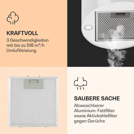 Klarstein Inselhaube 93 cm Weiß