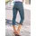 LASCANA Caprijeans mit kleinem Beinschlitz mit verzierten Taschen, elastische 7/8-Jeans aus Baumwolle, Sommerhose blau 42
