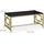 Relaxdays Couchtisch Schwarz-Gold Glas Metall 45 x 110 x 60 cm