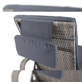 Mendler Carrara Sonnenliege 197 x 71 x 108 cm grau/dunkelgrau inkl. Rollen