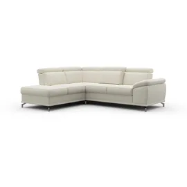 sit&more Ecksofa SIT & MORE "Cabrio L-Form, B: 274 cm, mit Sitztiefen-, Arm- & Kopfteilverstellung", beige (linen), B:274cm H:87cm T:230cm, 100% Polyester, Sofas, Ecksofa, 3 Nierenkissen, Federkern, optional Bettfunktion und Stauraum