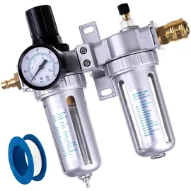 BITUXX Druckluft Wartungseinheit 1/2' Druckminderer Wasserabscheider Öler Filter - Bituxx