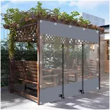 Transparente Pavillon Seitenwand Wasserdicht PVC Plane Vorhänge mit Reißverschluss Klar Regenschutz für Terrasse Garage 4.8x2.3m/15.7x7.5ft