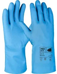 Fitzner Latex Haushaltshandschuh, blau 176-7 , 1 Karton = 144 Paar, Größe 7