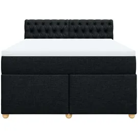 vidaXL Boxspringbett mit Matratze Schwarz 140x200 cm Stoff