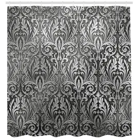 ABAKUHAUS Duschvorhang 175 x 240 cm grau schwarz