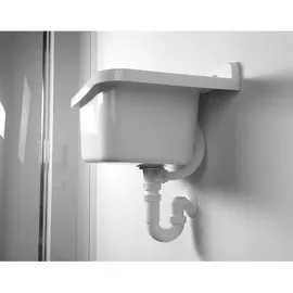 a&n&a aQualine Aqualine Sanitärkeramik - Hänge-Ausgussbecken mit Ablagefläche 500x340 mm, Kunststoff/weiß PI5050 - Weiß