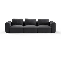 3-Sitzer RAUM.ID "Cushid", grau (anthrazit), B:300cm H:62cm T:109cm, 100% Polyester, Sofas, Modulsofa, bestehend aus 3 Teilen, Breite 300 cm