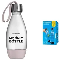 SodaStream My Only Bottle Pink - 0,5 Liter - Langlebige Flasche & DuoPack Fuse 2x 1L KST-Flasche - spülmaschinengeeignet (BPA frei) - Ersatzflaschen Wassersprudler mit PET-Flaschen, Schwarz