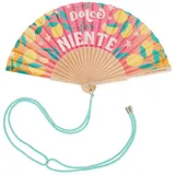 Legami – Faltfächer ¡Que Calor! Dolce Far Niente, abnehmbare und verstellbare Kordel im passenden Design, aus Polyester, Holzgriff, 3,6 x 23 cm