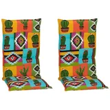 beo Gartenmöbel-Auflage Tijuana  (Hochlehner, 2 Stk., L x B x H: 118 x 46 x 8 cm, Baumwolle, Polyester, Orange/Grün)