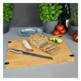 Dune Design DuneDesign Schneidebrett mit Ausguss 44x30x2cm Antirutsch Bambus Brett XL