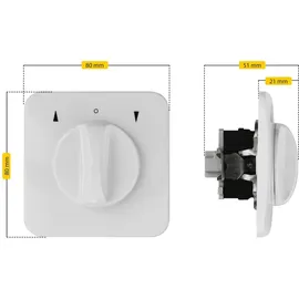 Schellenberg Rollladenschalter Drehknopf zur Unterputzmontage, Tast- und Rastfunktion, möglich