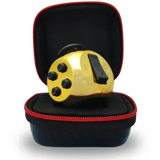 PILPOC theFube Fidget Toy - Premium Qualität Fidget Cube Mit Exklusiver Schutzhülle, Anti Stress Spielzeug, ADHS, Antistress Würfel [Schwarz & Gold]