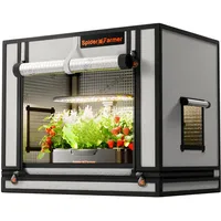 Spider Farmer Kleines Growzelt 60x40x50 cm für Aerogarden, mit Roll-up-Tür, abnehmbarem Bodenblech, 2000D Mylar-Gewebe, für SmartG12 Hydroponisches Anzuchtsystem Hydroponik-Innenanbau