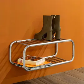 Spinder RETRO Schuhregal 72 x 28 x 35,2 cm silberfarben / glänzend