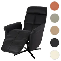 Mendler Relaxsessel HWC-L10, Design Fernsehsessel TV-Sessel Liegesessel, Liegefunktion drehbar, Voll-Leder ~