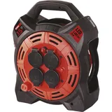 EMOS Kabeltrommel mit LED-Strahler - 4 Schuko-Steckdosen - wasserdicht, schlagfest, hitze- & kältebeständig - 230 V, 13 A, 3000 W - H07RN-F3G 1,5 mm2 - IP44
