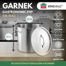 KING HOFF Gastronomischer Kochtopf 32 cm rund