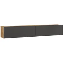 [en.casa] Lapinlahti TV-Lowboard 180 x 29,5 x 31,5 cm Anthrazit/Eiche Holz