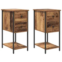 VidaXL Nachttisch 2 pcs Altholz 32 x 42 x