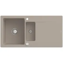 Villeroy & Boch Siluet 60 R rechts Einbauspüle keramik almond Excenterbetätigung 1000 x 510 mm