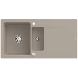 Villeroy & Boch Siluet 60 R rechts Einbauspüle keramik almond Excenterbetätigung 1000 x 510 mm