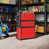 HOMCOM Werkstattwagen inkl. Koffer Werkzeugwagen leer mit 3 modularen Einheiten