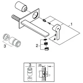 Grohe Lineare 2-Loch-Waschtischbatterie Hard Graphite