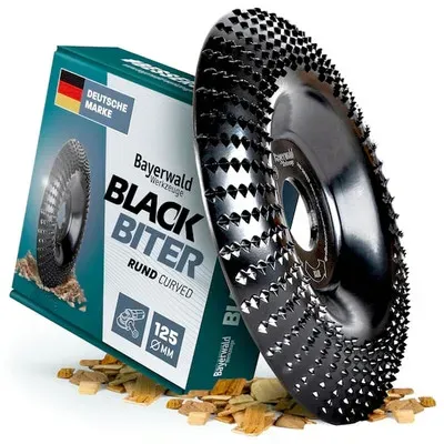 1x  Raspelscheibe Black Biter rund / curved Ø125 mm für Winkelschleifer | Bayerwald Raspelscheiben