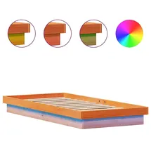 vidaXL Massivholzbett mit LED-Beleuchtung Wachsbraun 90x200 cm Kiefer