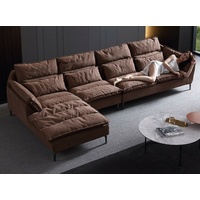 JVmoebel Ecksofa »Wohnzimmer Design Ecke Textil Leder Braun Luxus Sofa Couch«, Made in Europe braun