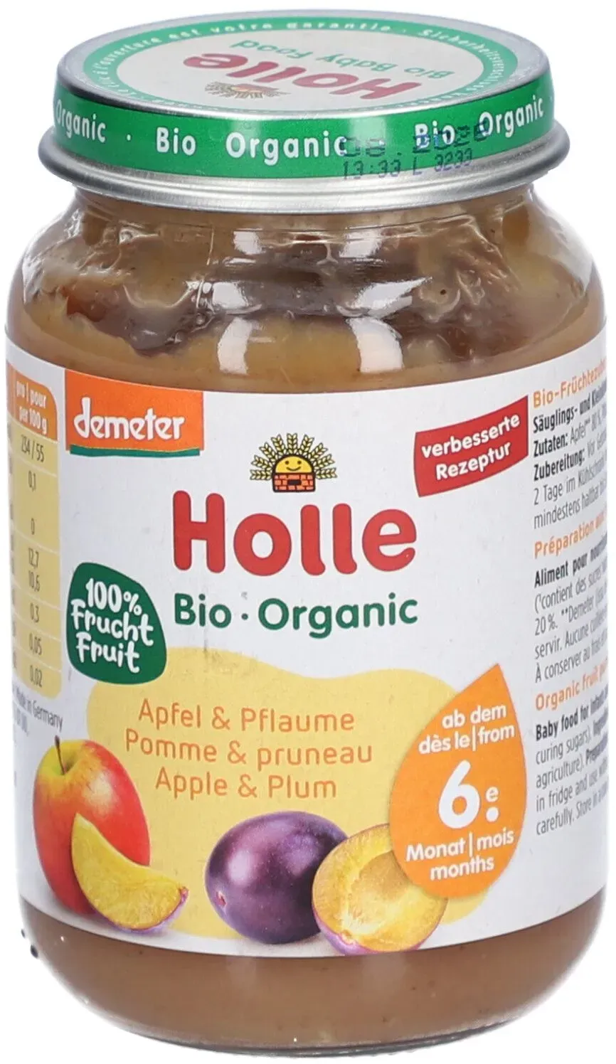 Holle Apfel & Pflaume Glas