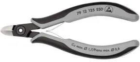 KNIPEX 79 12 125 ESD Präzisions-Elektronik-Seitenschneider ESD mit Mehrkomponenten-Hüllen brüniert 125 mm