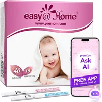 Easy@Home 40 Ovulationsteststreifen und 10 Schwangerschaftsteststreifen, Breite von 5 mm, angetrieben durch Premom Ovulationsprädiktor iOS und Android App